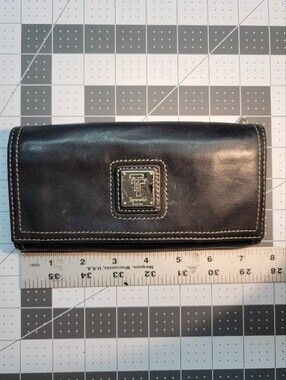 Vintage Y2K Tignanello Black Leather Continental Wallet